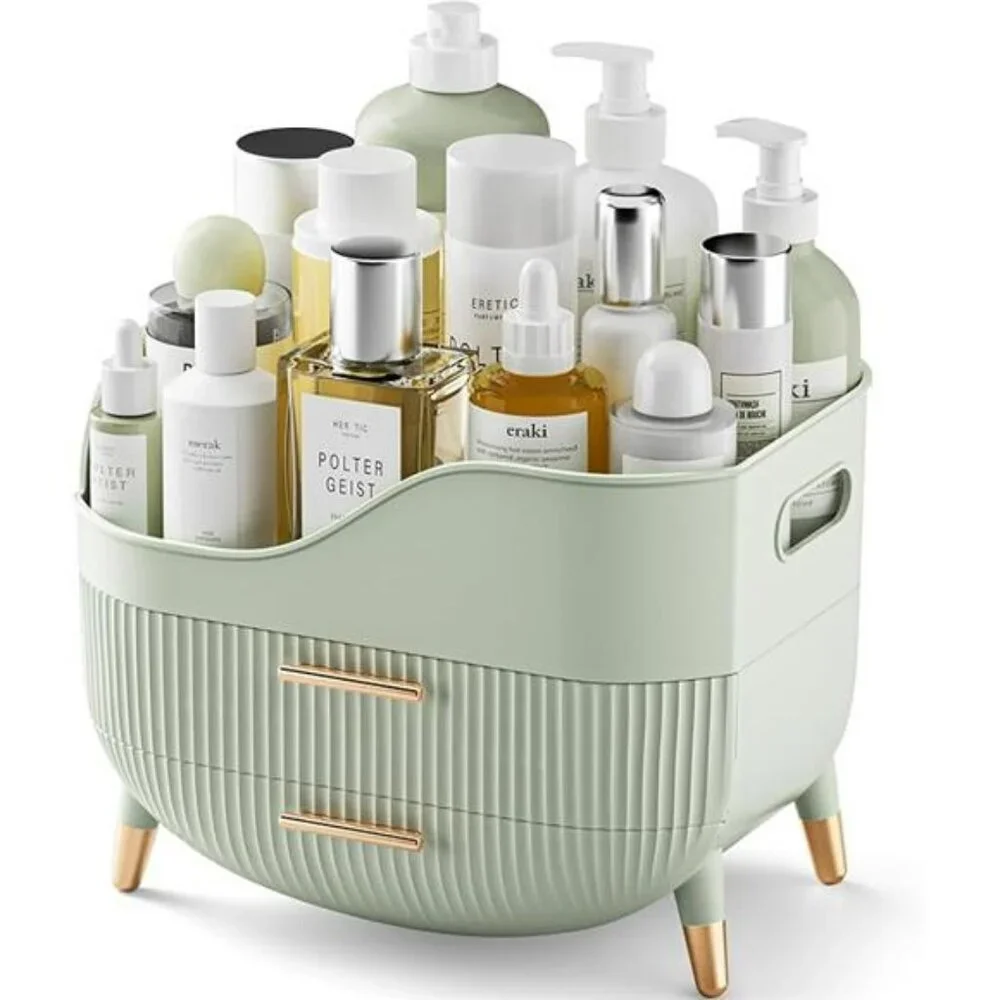 Makeup organizer with drawers large cosmetic storage box skincare vanity case